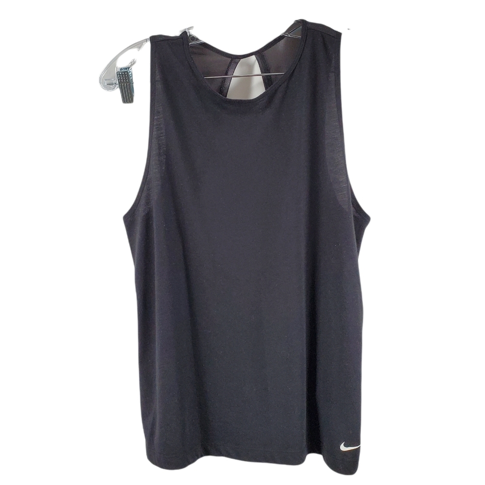 Nike Black Sleeveless Athletic Tank Top Cutout M - Picture 1 of 5